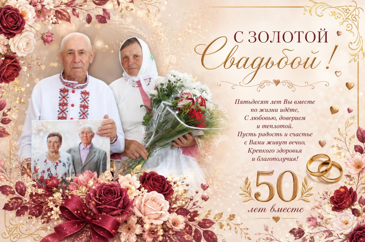 Юбилей/годовщина — романтическая открытка