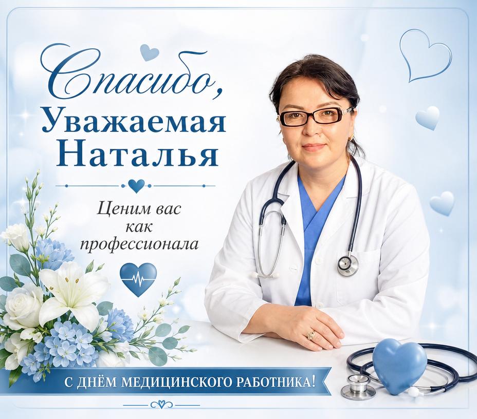 Открытка ко Дню медицинского работника — благодарность