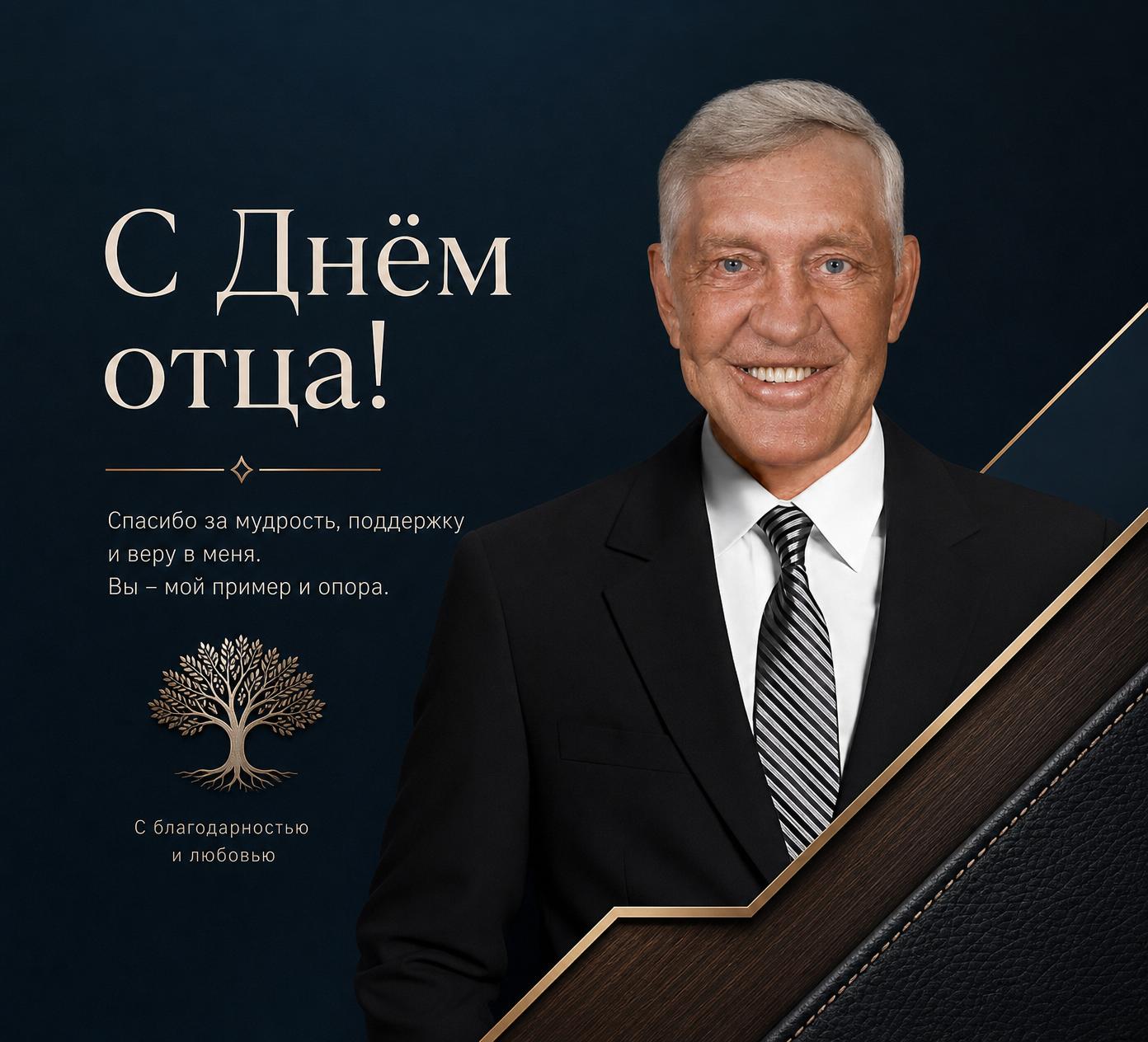 Открытка ко Дню отца — сдержанно-мужской стиль