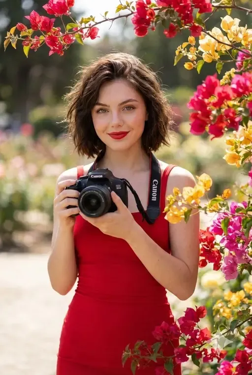 Девушка в красном платье