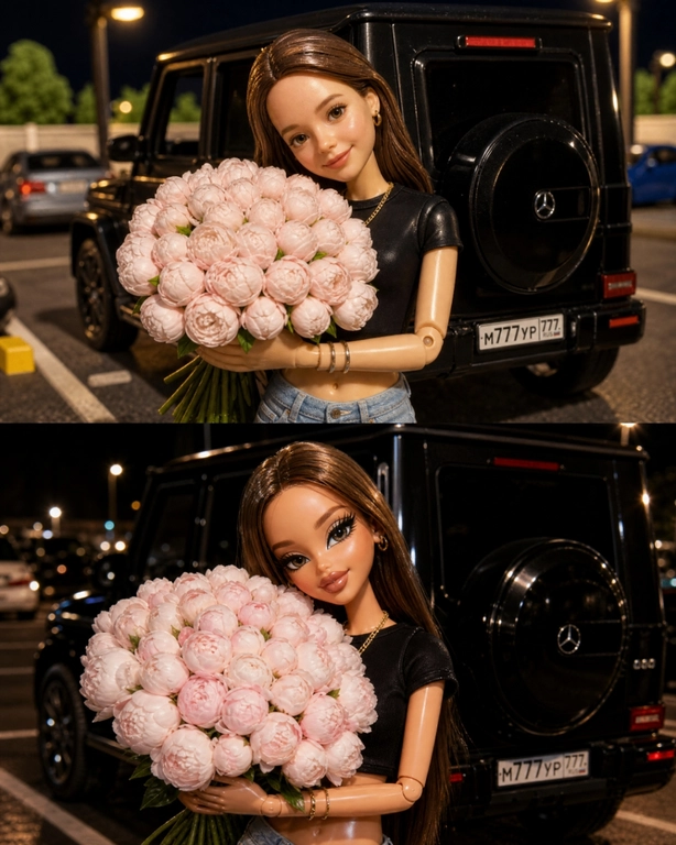 Создайте ИИ-фото в стиле кукол Barbie и Bratz
