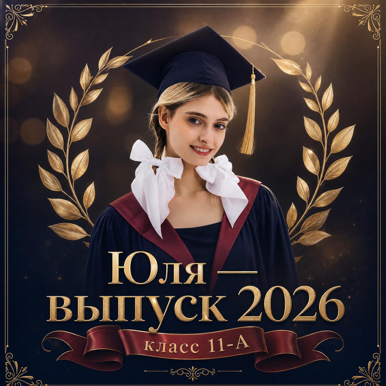 Выпускной постер — торжественный и элегантный