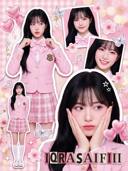 K-pop коллаж в розовом стиле