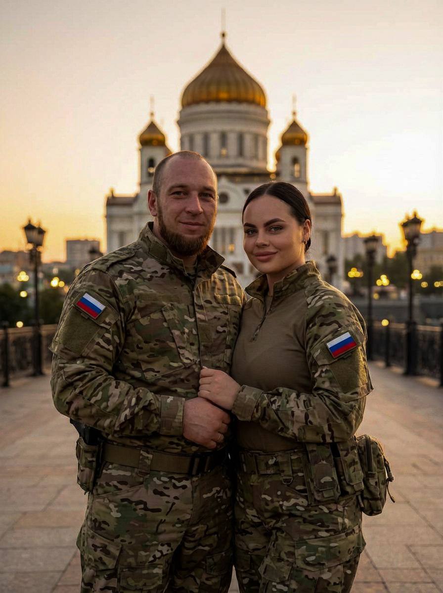 Девушка в современной российской военной ф...
