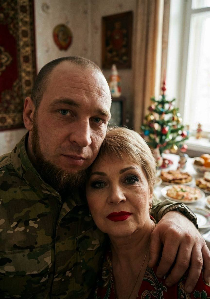 Экстремально близкий портрет лиц сына и же...