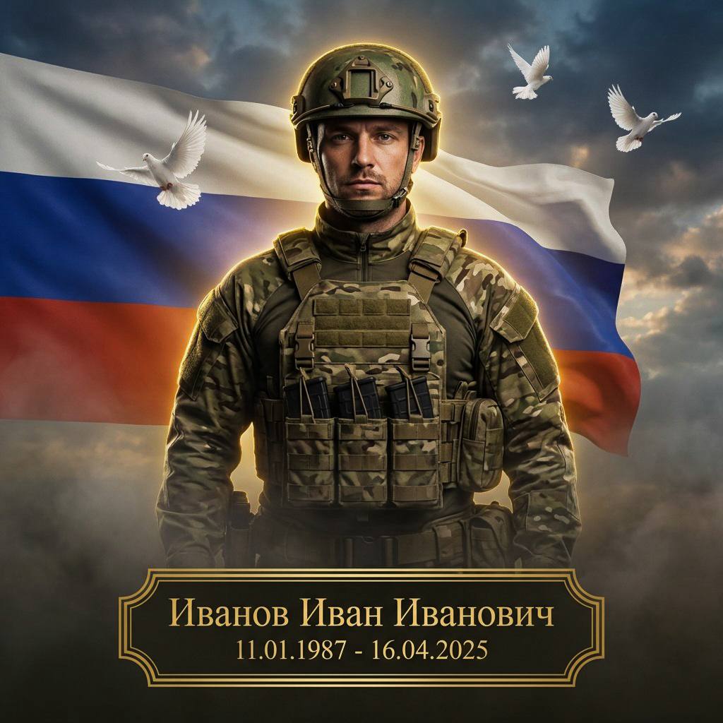 Фотореалистичный портрет военнослужащего в...