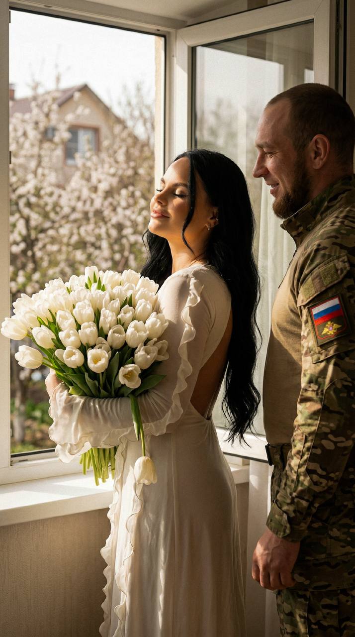 Крупный план: портрет женщины, она стоит у...