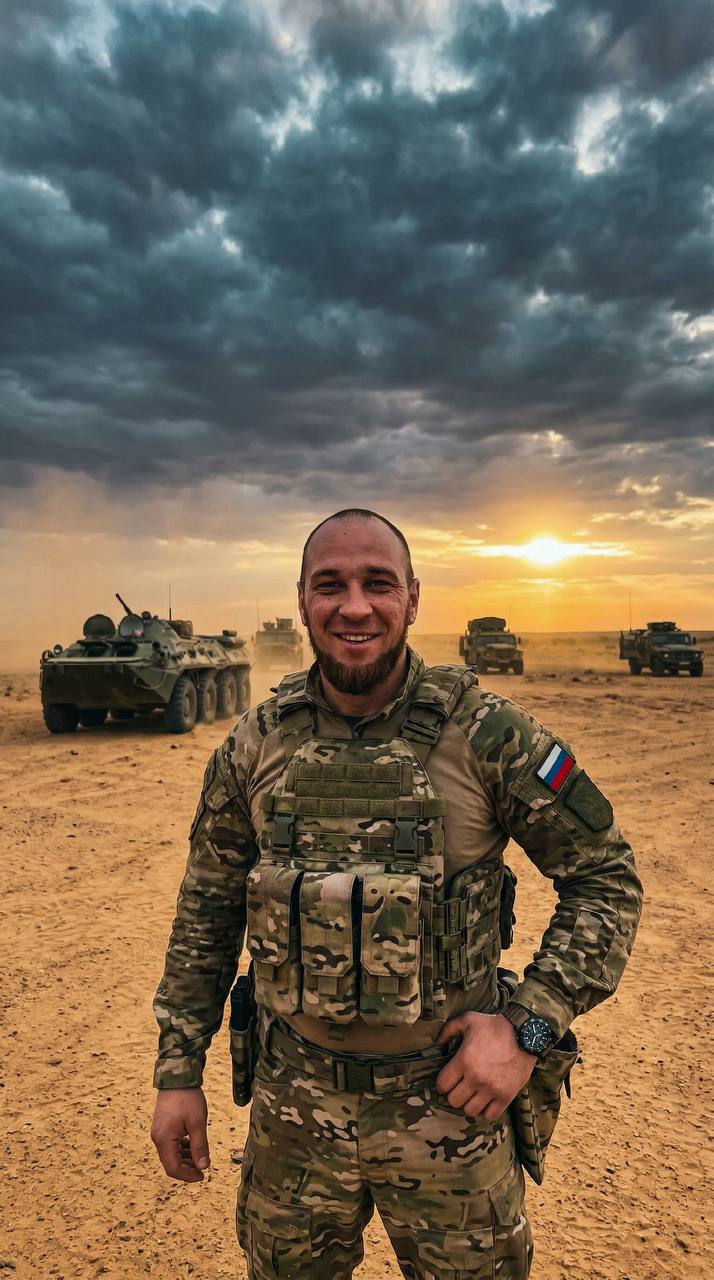 Мужчина, стоящий в пустыне, на заднем фоне...