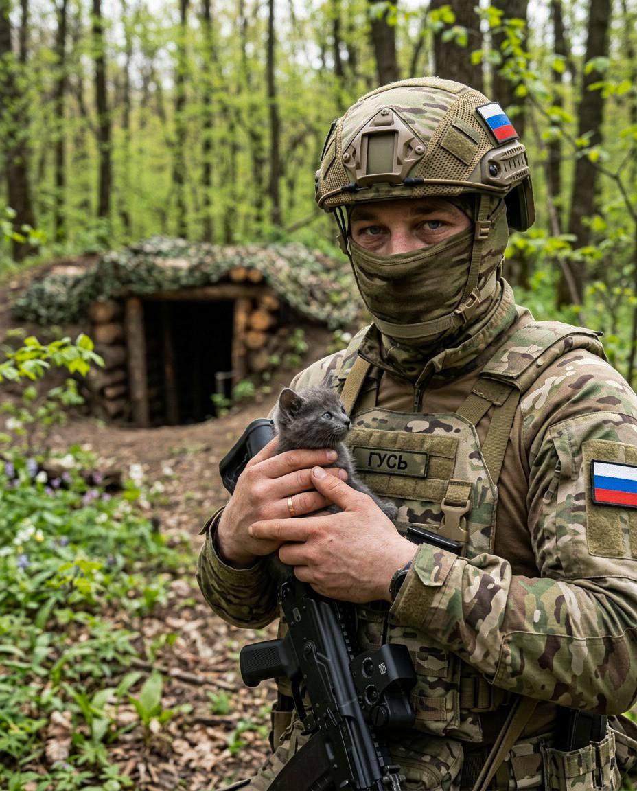 Высокодетализированное фото солдата в совр...