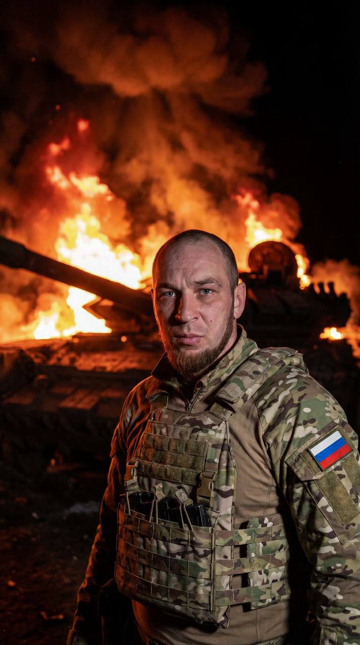 Мужчина в военной форме цвета мультикам и...