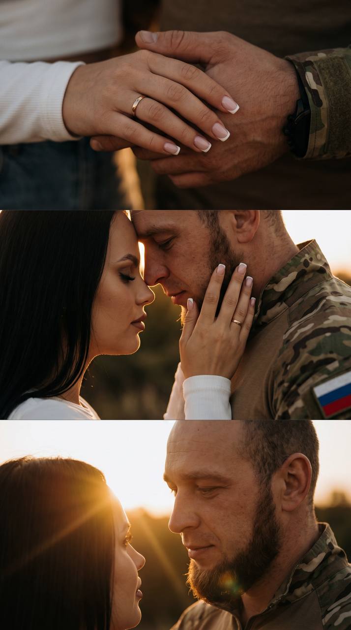 Кинематографичный коллаж из трех кадров, з...