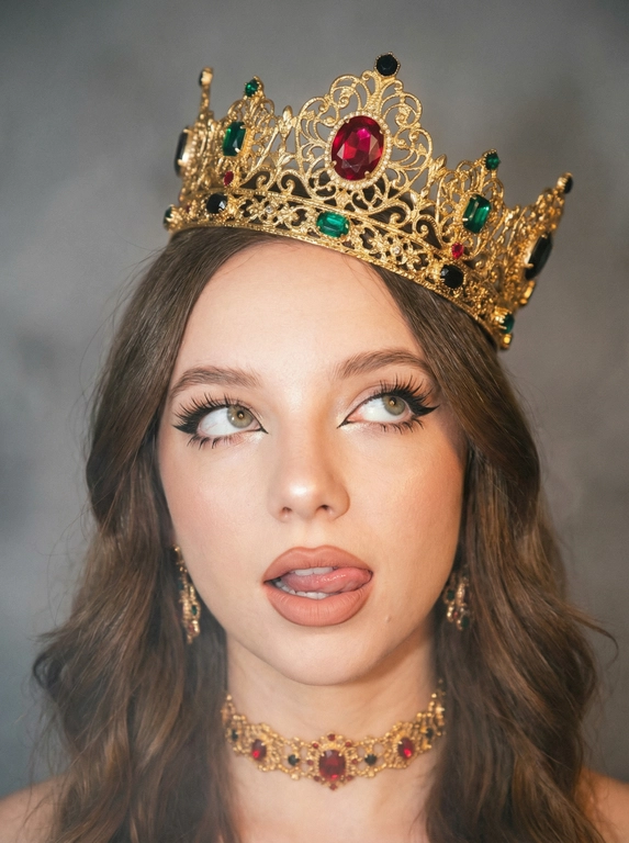Создайте ИИ-портрет «Королева-бунтарка» в стиле е-girl и royalty