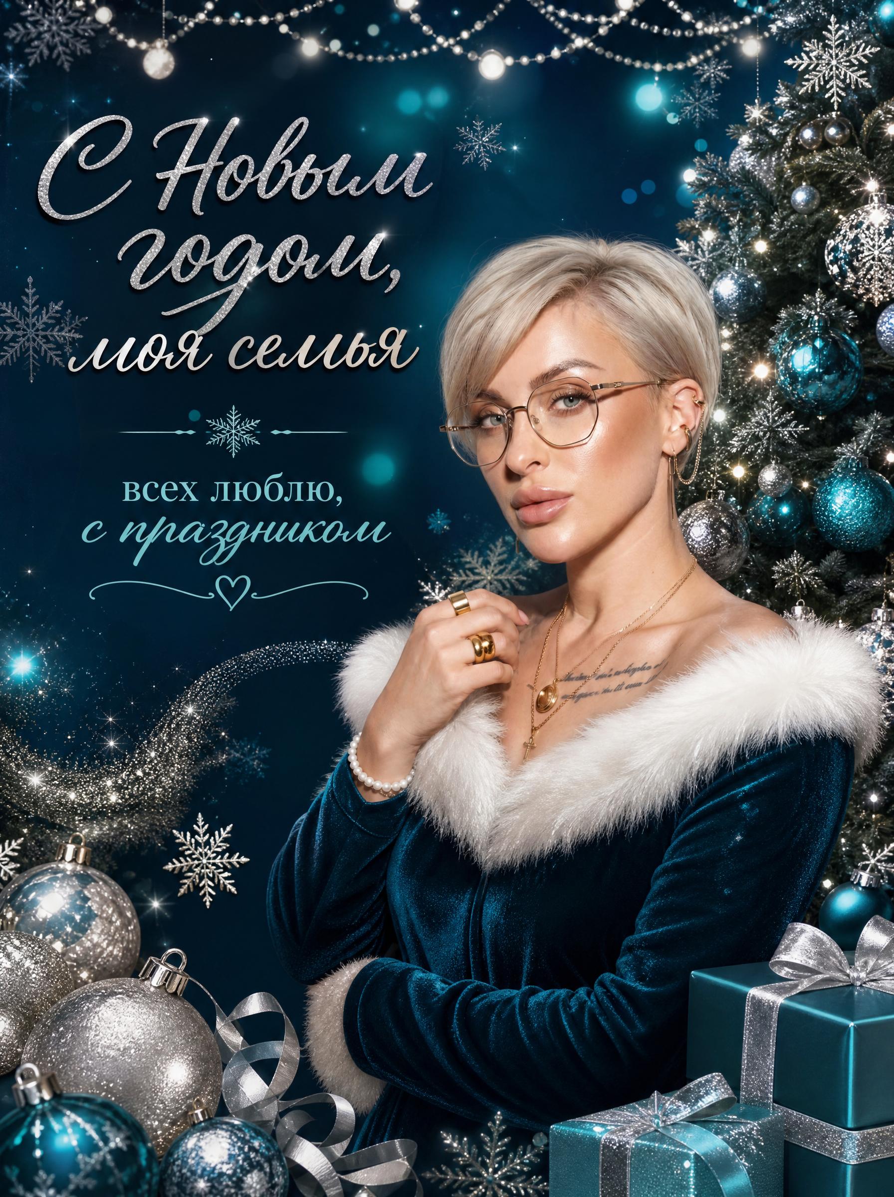 Новогодняя открытка — современный праздничный дизайн
