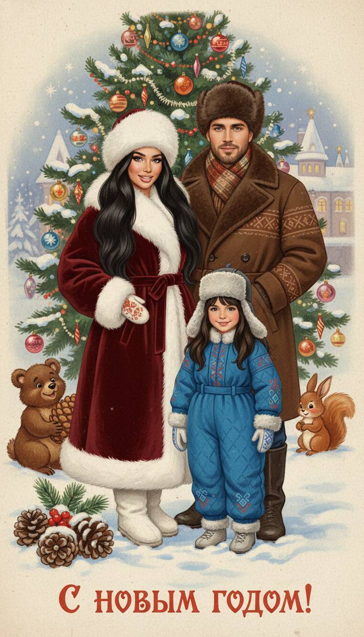 Советская новогодняя открытка