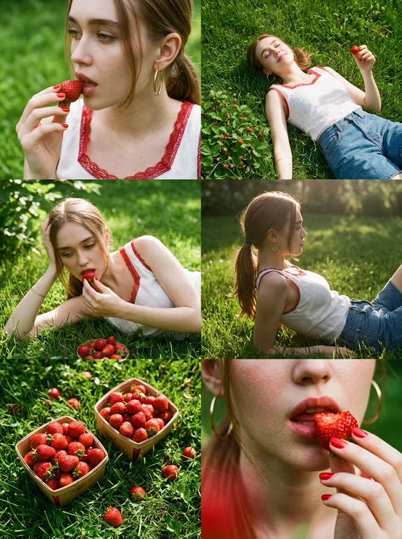 Создайте летний коллаж с клубникой в стиле Pinterest