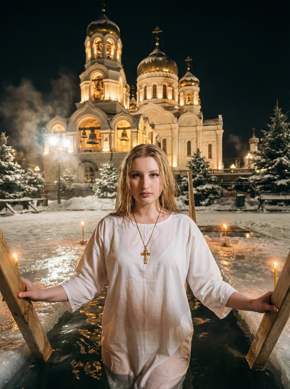 Крещенские купания у храма в проруби: создайте фото с собой