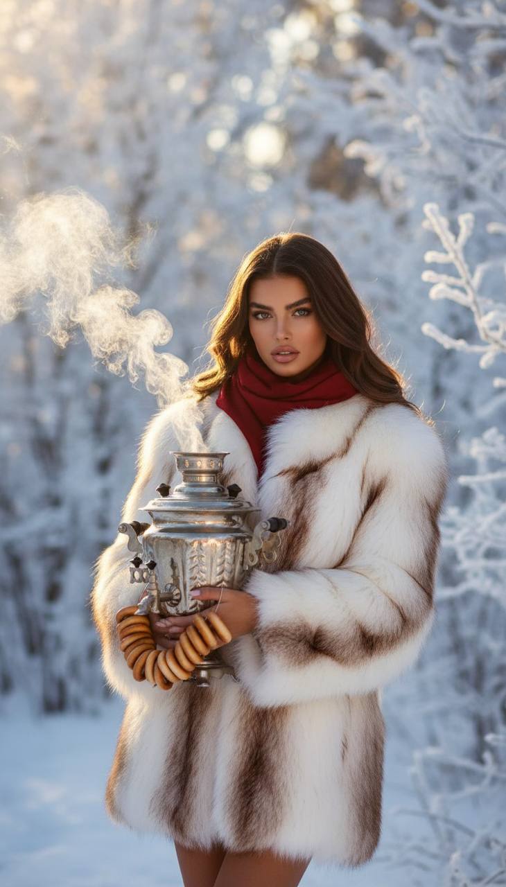 Зимний портрет с самоваром