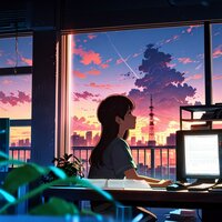 Peaceful Moonlight Serenity - Café Lofi