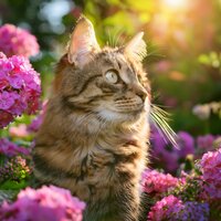 Ritmos Felinos Nocturnos Y Calmos - Barba legendaria & Gatos somnolientos & Sonidos de la naturaleza con música