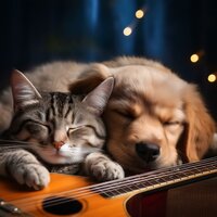 Melodías De Guitarra Para Mascotas - Guitarras Venturosas & Paz en el alma animal & Terapia de calma para animales de compañía