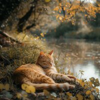 Ambiente Tranquilo En El Río Para Amigos Felinos - Zona de música de gatos & Riachuelo & Televisión de la naturaleza