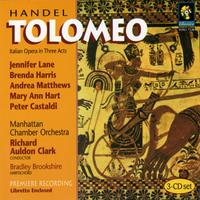 Tolomeo, Hwv 25, Act I - Recitative / Aria: Veggio Che M'ama / Quell'onda Che Si Frange (elisa) - The Manhattan Chamber Orchestra & Bradley Brookshire & Brenda Harris & Jennifer Lane & Peter Castaldi & Andrea Mtthews & Георг Фридрих Гендель