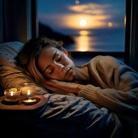 Gentle Rest Night Vibes - Binary Beats & Water Sound Natural White Noise & Meteoric Stream