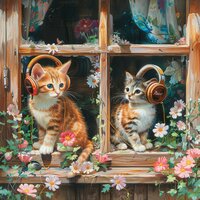 Harmony Holds Feline - Mirror Box & a girl and a cat & Palette