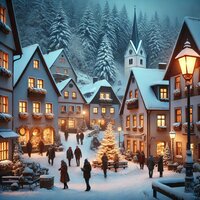 Snowy Village - Night Project Lofi