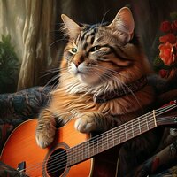 Swaying Guitar Sounds - Guitar Instrumental & Butterfly Relaxing Music for Cats & Cat Calmness