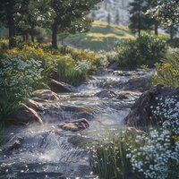 Peaceful River Waves for Serenity - ASMR & River Noise & Nature Sounds At Home