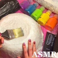Paper Mache and Painting Pt.2 - ASMR Planet