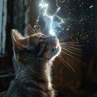 La Caricia Del Trueno Para Gatos Curiosos - Cuna Musical Gatos & Sonidos de trueno & Lluvia de abril