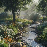 Streamside Meditation in Harmony - Meditation Muse & Luna Waterfall & Sonus Vibes
