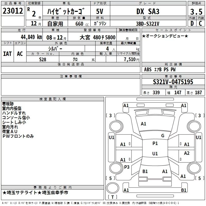 Daihatsu Hijet Van Лот № 23012 2020