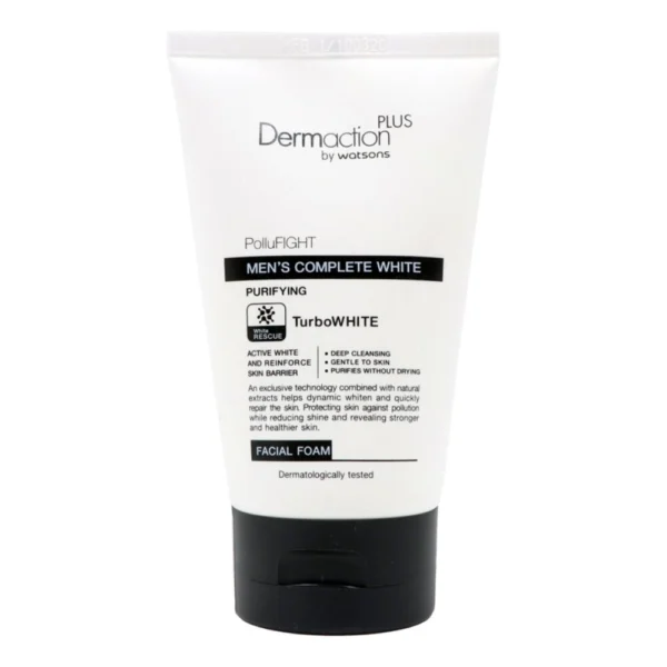 Dermaction Plus by Watsons Men's Complete White Facial Foam 100ml. Оригинал