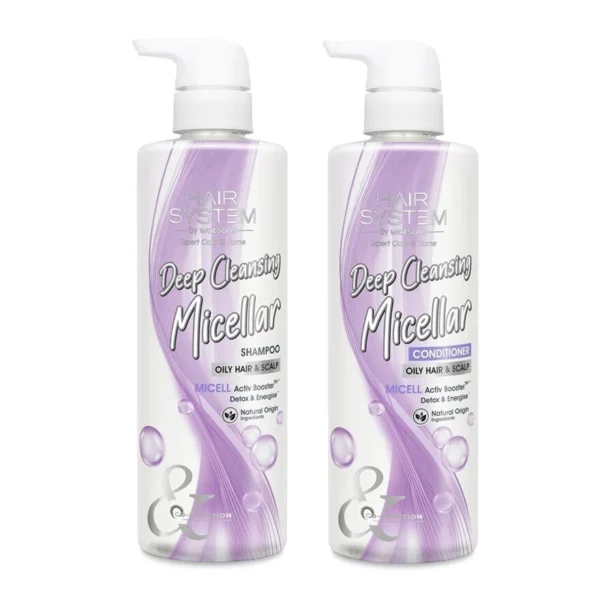 Hair System by Watsons Micellar Botanical Deep Cleansing Shampoo+Conditioner 500ml. Оригинал