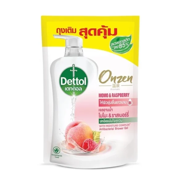 Dettol Shower Gel Onzen Aromatic Momo  Raspberry Refill 400 G. Оригинал