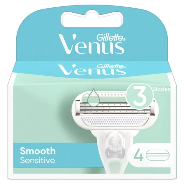 Gillette Venus Smooth Sensitive Blade 4'S ใบมีดโกน กำจัดขน Оригинал