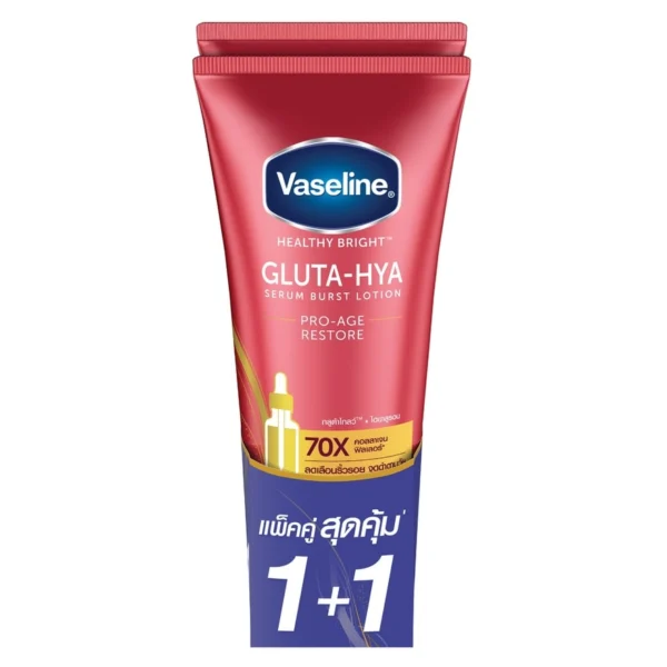 Vaseline Healthy Bright Gluta Hya Serum Burst Lotion Pro-Age Restore 290 Ml.Twin Pack Оригинал