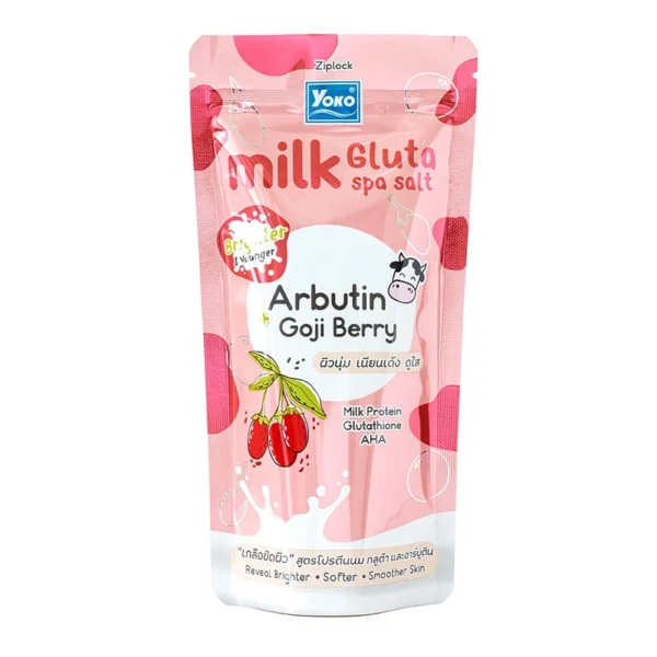 Yoko Milk Gluta Spa Salt + Arbutin 300 G. เกลือ สปา ขัดผิวกาย Оригинал