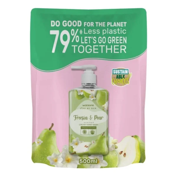 Watsons Love My Skin FreesiaPear Scented Cream Hand Wash 500ml.(Refill) Оригинал