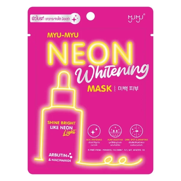Myu-Myu Neon Whitening Mask 1'S มาสก์บำรุงผิวหน้า ผิวดูกระจ่างใส Оригинал