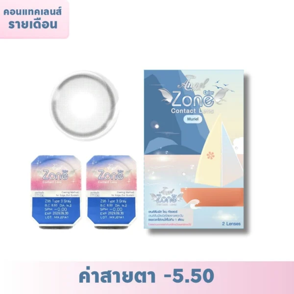 Angel Zone Color Monthly Contact Lens Muriel Gray -5.50 Оригинал