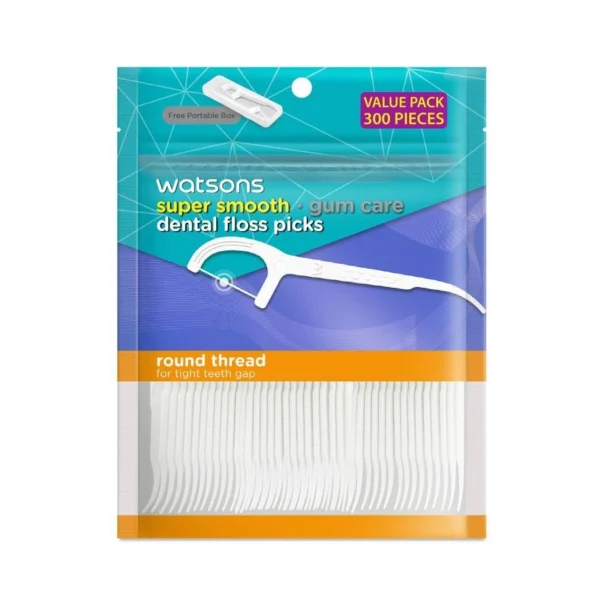 Watsons Super Smooth Round Thread Dental Floss Picks 300s with portable box. Оригинал