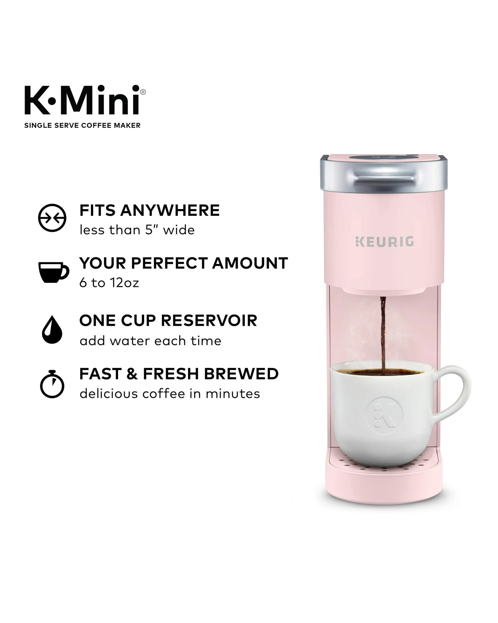 Кофемашина Keurig K-Mini Пудрово-розовый — 2