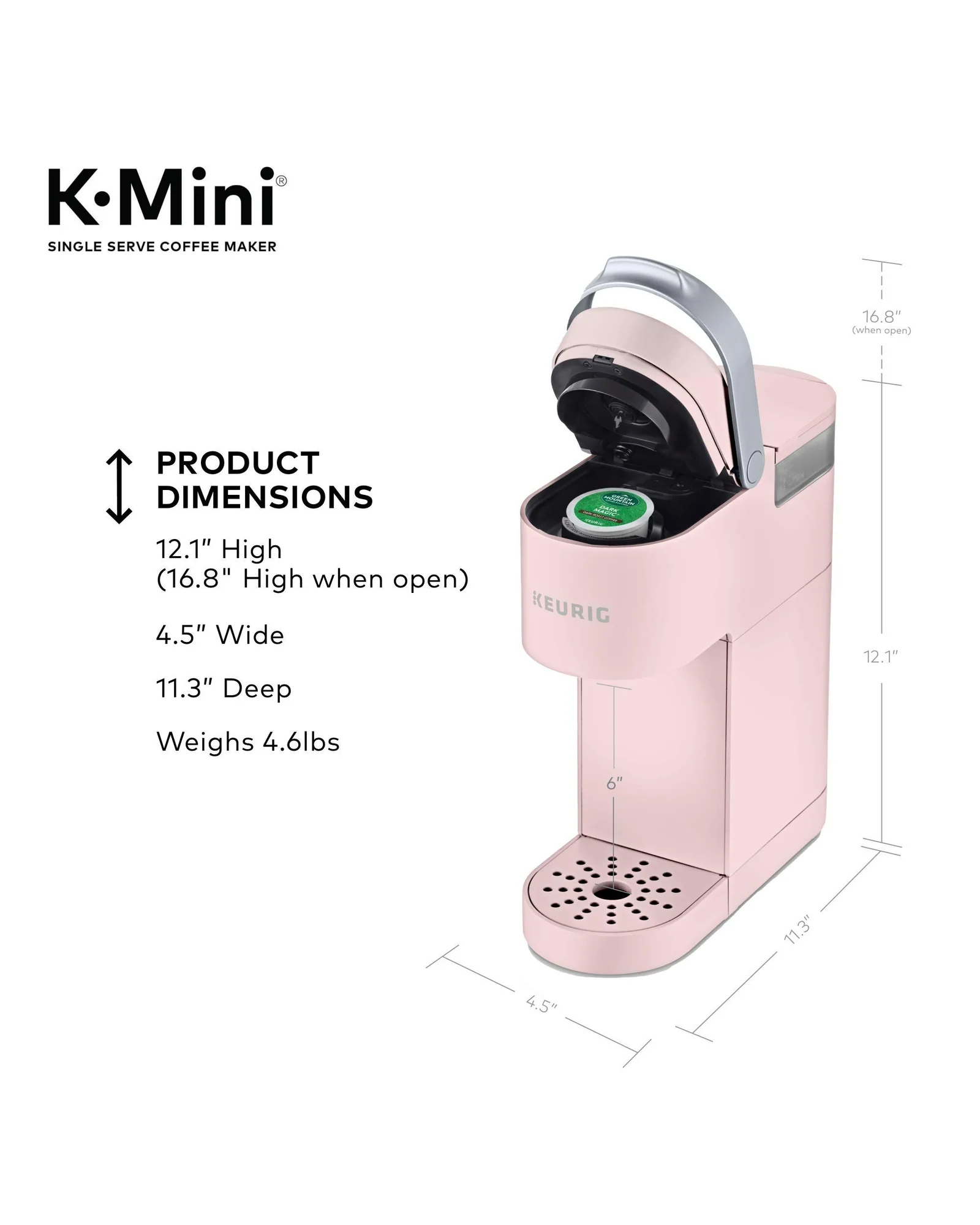 Кофемашина Keurig K-Mini Пудрово-розовый — 8