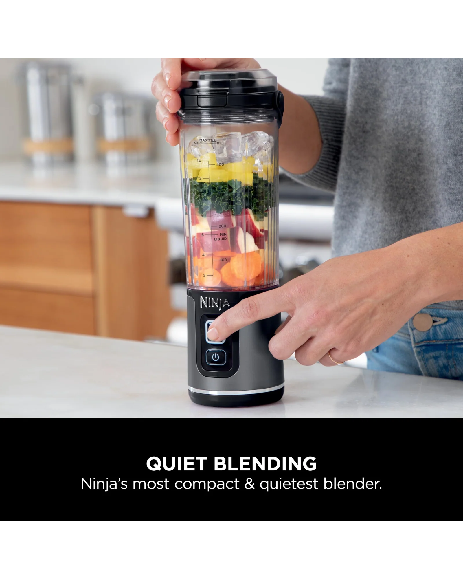 Портативный блендер Ninja Blast 18 oz Чёрный — 4