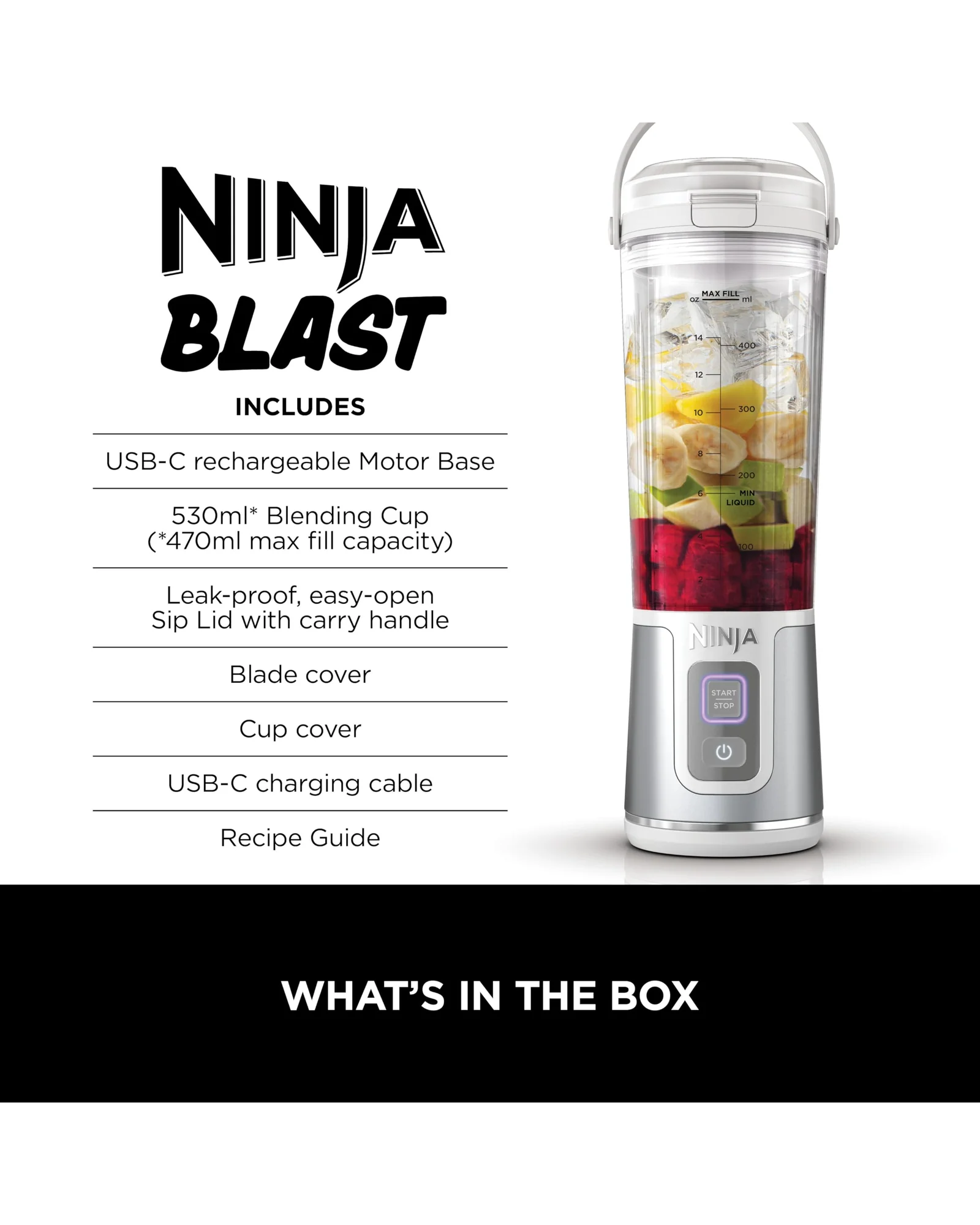Портативный блендер Ninja Blast 18 oz Белый — 9