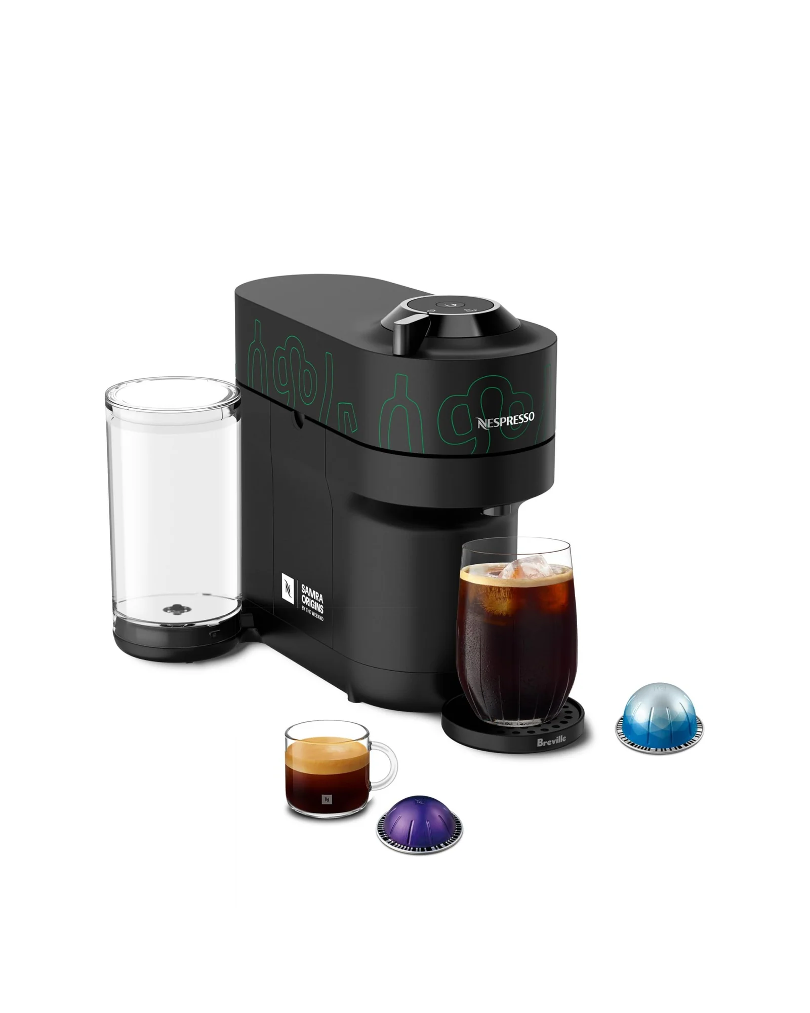 Кофемашина Nespresso Vertuo Pop+ Чёрно-зелёный Black Green — 2